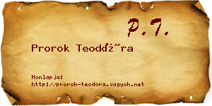 Prorok Teodóra névjegykártya